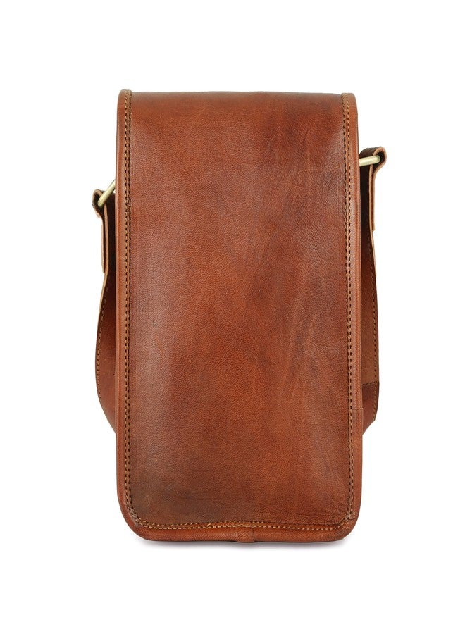 ZXC Genuine Leather Antique Sling Bag For Men & Women Size- 9 x 7 Inches - Image 4
